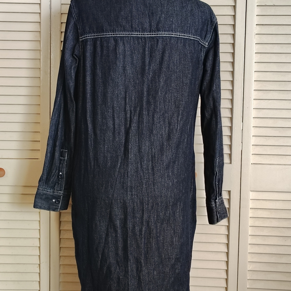 Lee Dark Indigo Denim Button-Up Shirt Dress Size S – Like New - Picture 3 of 9